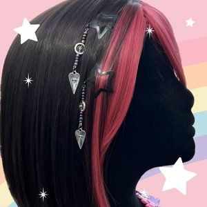 Y2K Evil Eye Heart Hair Clips